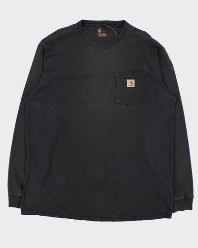 Vintage 00s Carhartt Faded Black Original Fit Pocket Long Sleeve T-Shirt - L
