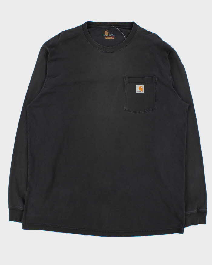 Vintage 00s Carhartt Faded Black Original Fit Pocket Long Sleeve T-Shirt - L
