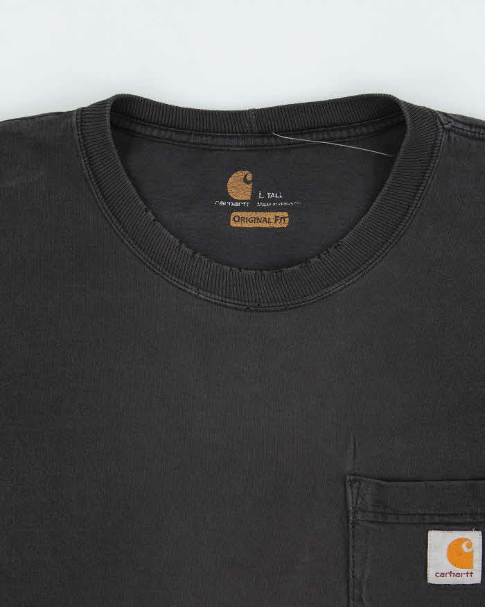 Vintage 00s Carhartt Faded Black Original Fit Pocket Long Sleeve T-Shirt - L