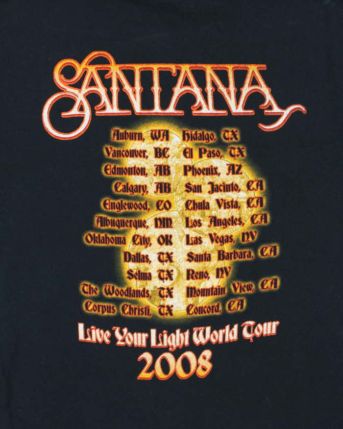 Vintage 2008 Santana World Tour T-Shirt - S