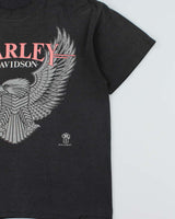 Vintage 1980s Harley Davidson Eagle Faded Black T-Shirt - M