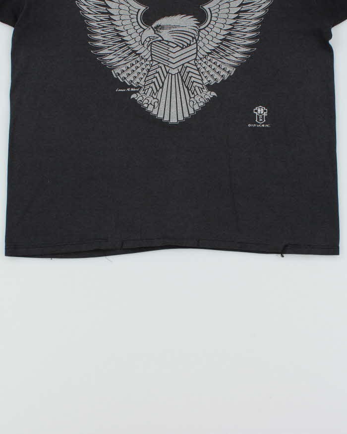 Vintage 1980s Harley Davidson Eagle Faded Black T-Shirt - M