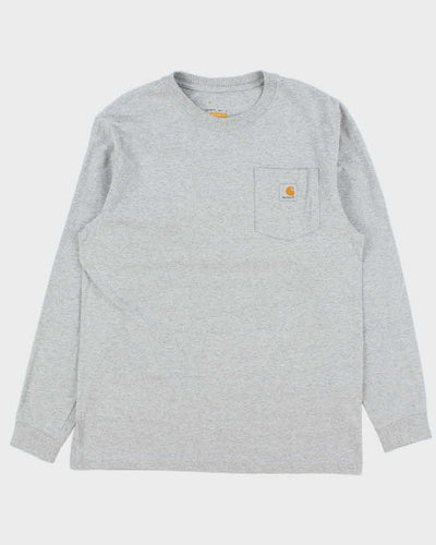 Vintage Carhartt Grey Loose Fit Long Sleeve Pocket T-Shirt - M