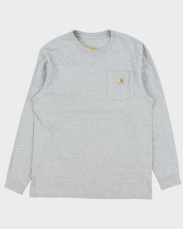 Vintage Carhartt Grey Loose Fit Long Sleeve Pocket T-Shirt - M