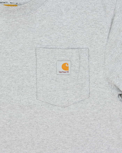 Vintage Carhartt Grey Loose Fit Long Sleeve Pocket T-Shirt - M