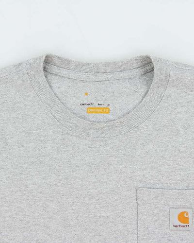 Vintage Carhartt Grey Loose Fit Long Sleeve Pocket T-Shirt - M