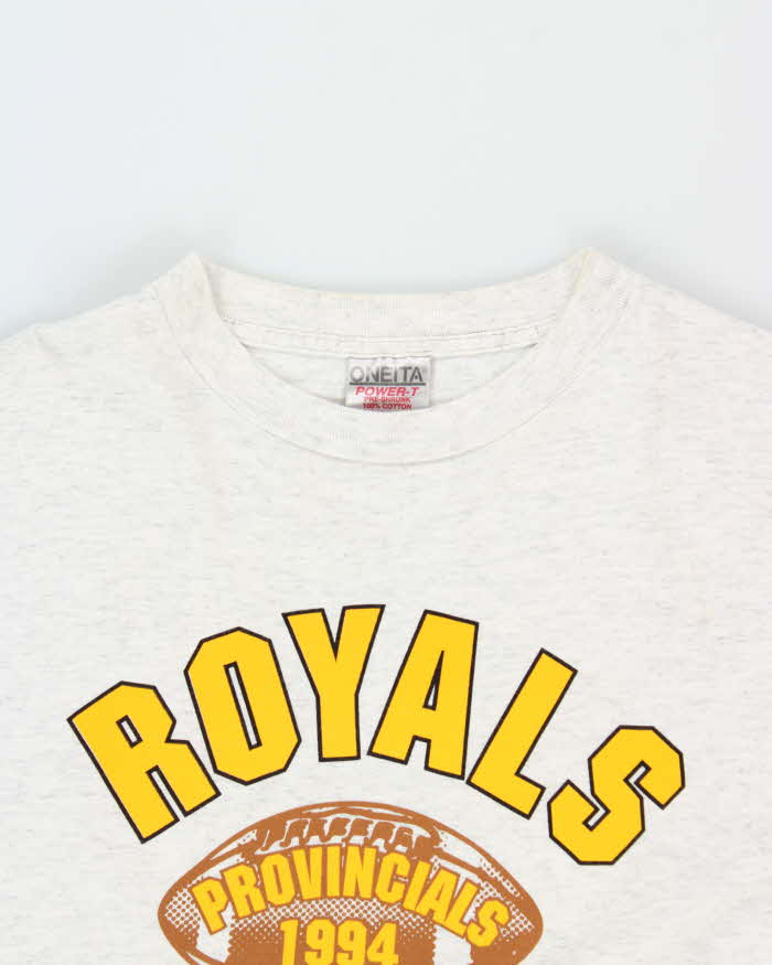 Vintage 1994 Oneita Power Royals Football Heavyweight Cotton Single Stitch T-Shirt - XL