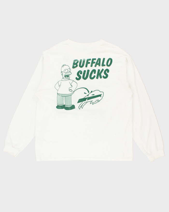 Vintage 1990s Anvil New York Jet Homer Simpson Long Sleeve T-Shirt - XL