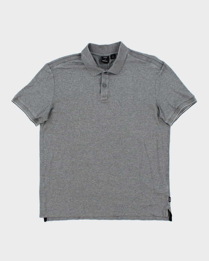 Hugo Boss X Nordstrom Grey Cotton Short Sleeve Polo Shirt - L