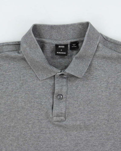 Hugo Boss X Nordstrom Grey Cotton Short Sleeve Polo Shirt - L