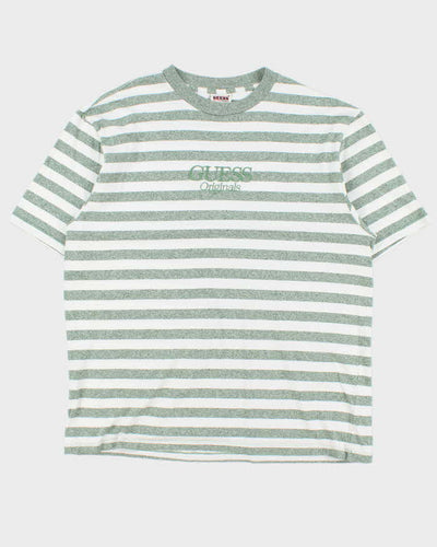Guess Jeans Retro Striped Crewneck Oversized T-Shirt - L