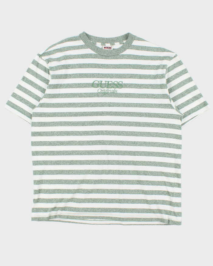 Guess Jeans Retro Striped Crewneck Oversized T-Shirt - L