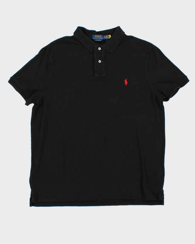 Vintage Polo Ralph Lauren Black Classic Custom Slim Fit Polo Shirt - XL
