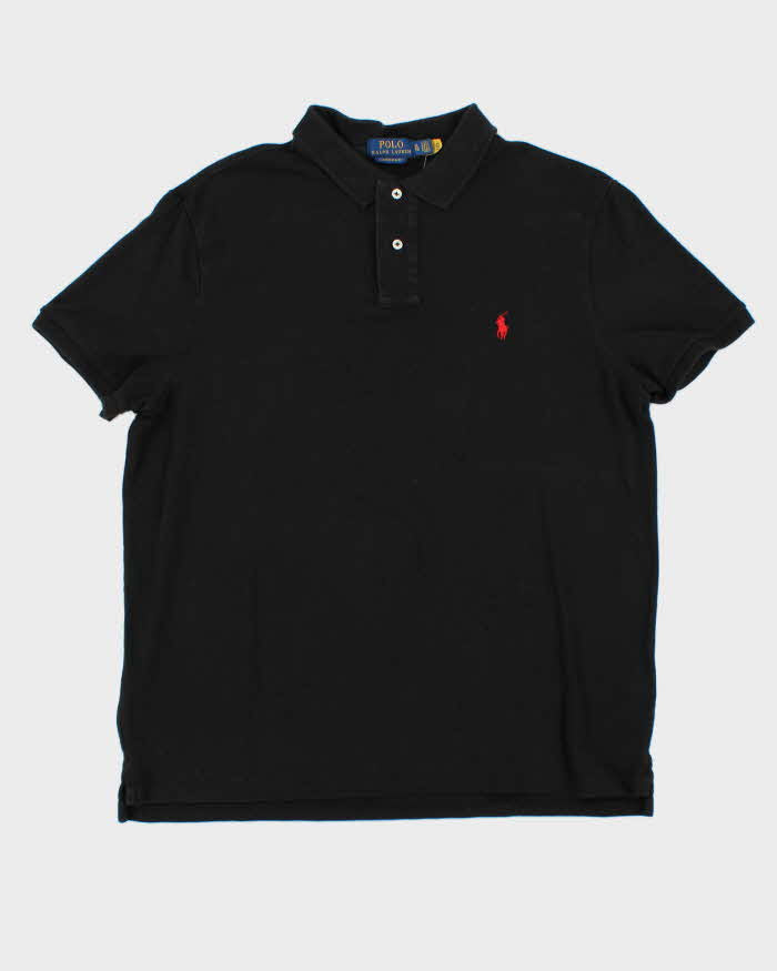 Vintage Polo Ralph Lauren Black Classic Custom Slim Fit Polo Shirt - XL
