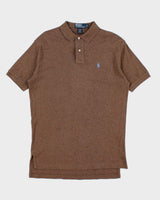 Vintage 00s Polo Ralph Lauren Soft Cotton Brown Short Sleeve Polo Shirt - S