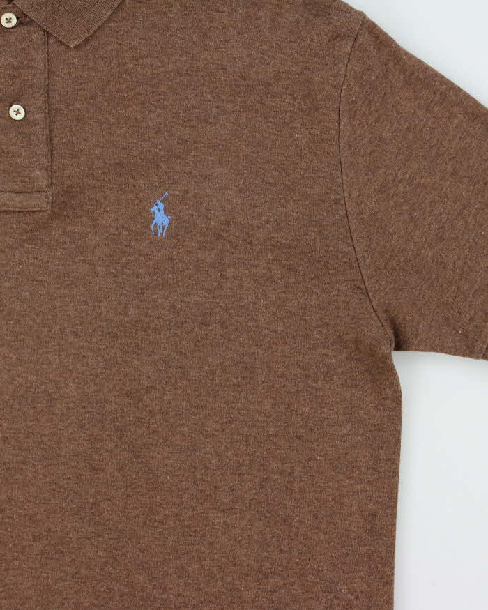 Vintage 00s Polo Ralph Lauren Soft Cotton Brown Short Sleeve Polo Shirt - S