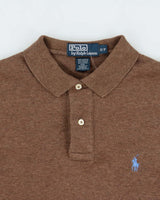 Vintage 00s Polo Ralph Lauren Soft Cotton Brown Short Sleeve Polo Shirt - S