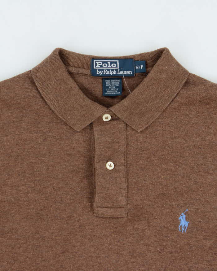 Vintage 00s Polo Ralph Lauren Soft Cotton Brown Short Sleeve Polo Shirt - S