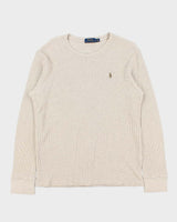 Vintage Polo Ralph Lauren Long Sleeve Crewneck Waffle T-shirt - L