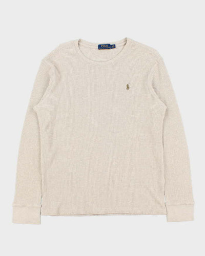 Vintage Polo Ralph Lauren Long Sleeve Crewneck Waffle T-shirt - L