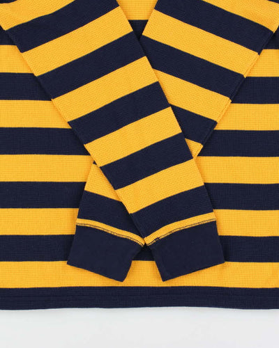 Vintage Polo Ralph Lauren Striped Long Sleeve Crewneck Waffle T-shirt - S