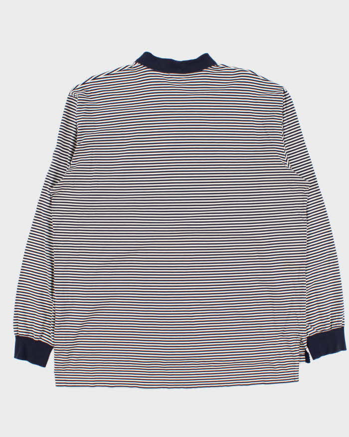 Vintage 1990s Polo Ralph Lauren Striped Pima Cotton Long Sleeve Polo Shirt - L