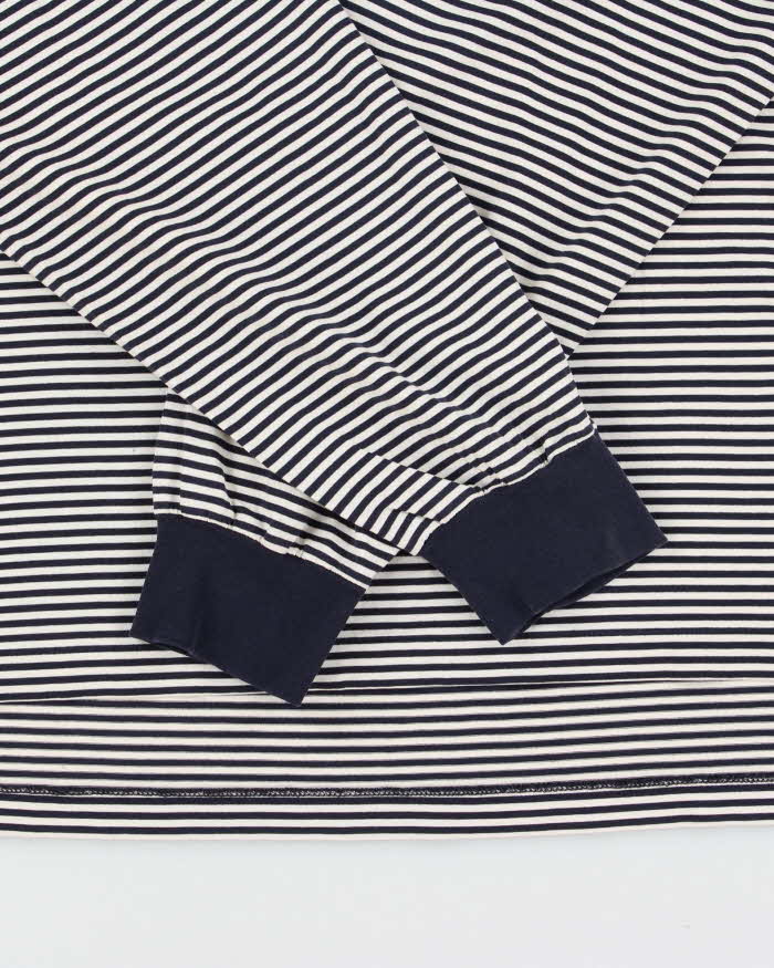Vintage 1990s Polo Ralph Lauren Striped Pima Cotton Long Sleeve Polo Shirt - L