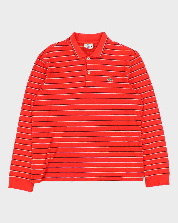 Vintage Y2K 00s Lacoste Striped Long Sleeve Polo Shirt - L