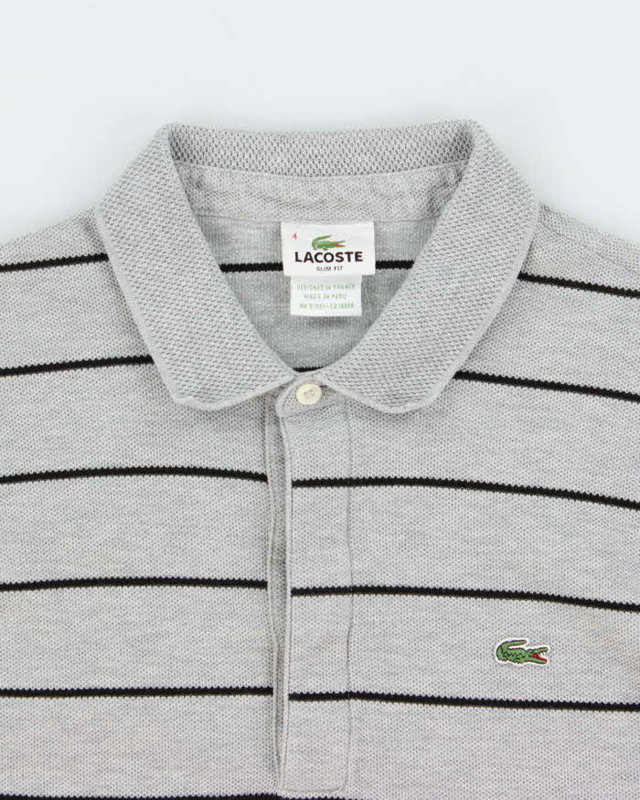 Vintage Y2K 00s Lacoste Striped Long Sleeve Polo Shirt - M