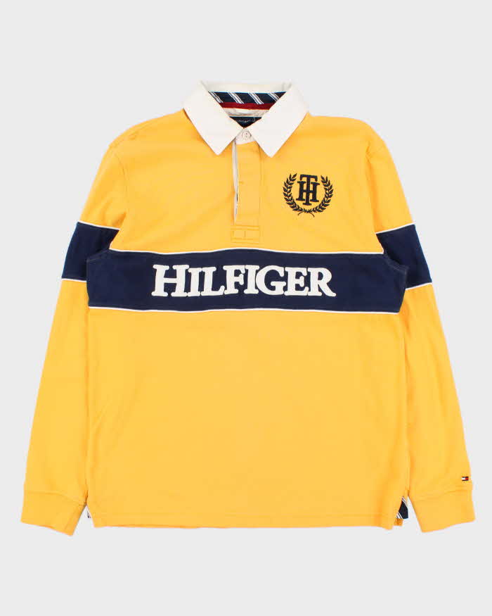 Vintage Y2K 00s Tommy Hilfiger Embroidered Spell Out Rugby Shirt - M