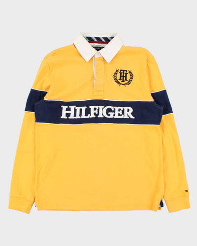Vintage Y2K 00s Tommy Hilfiger Embroidered Spell Out Rugby Shirt - M