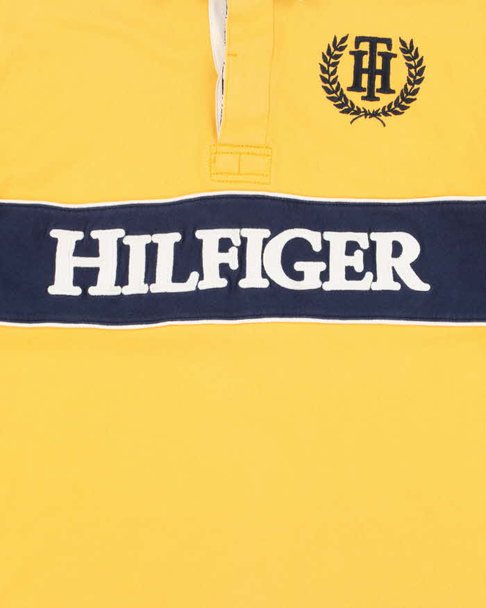Vintage Y2K 00s Tommy Hilfiger Embroidered Spell Out Rugby Shirt - M