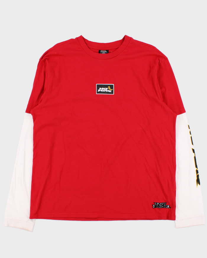 Vintage Y2K No Fear Layered Logo Long Sleeve T-Shirt - L