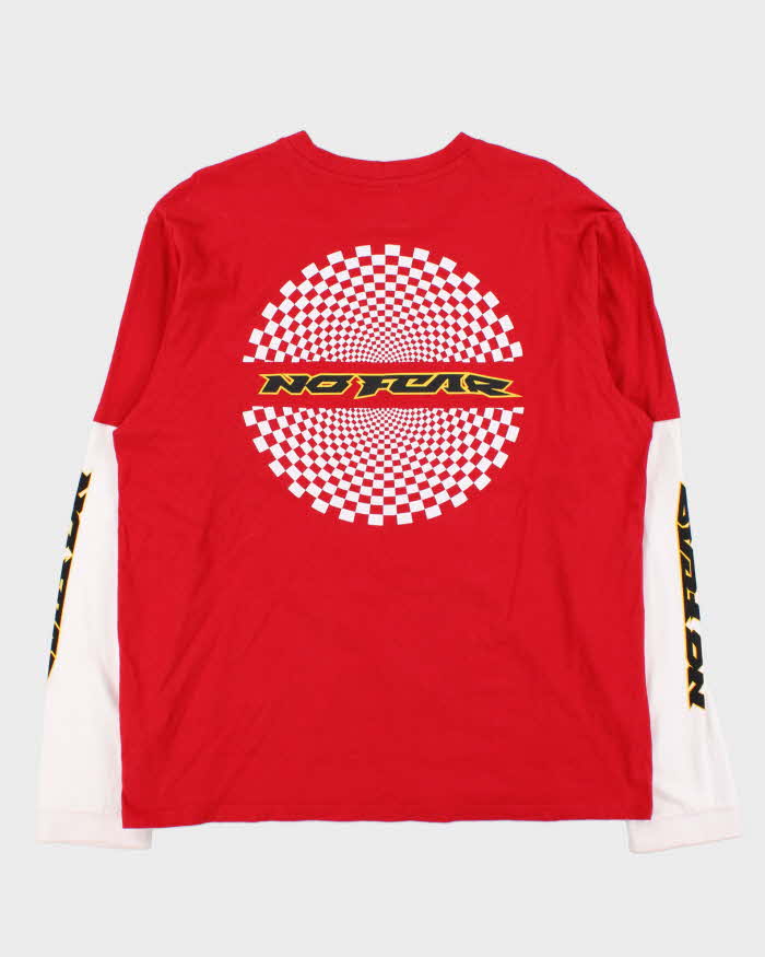 Vintage Y2K No Fear Layered Logo Long Sleeve T-Shirt - L