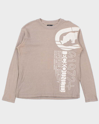 Vintage Y2K 00s Ecko UNTLD Logo Long Sleeve Waffle T-Shirt - M