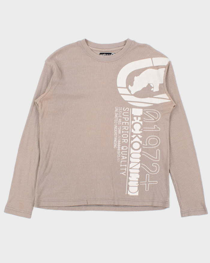 Vintage Y2K 00s Ecko UNTLD Logo Long Sleeve Waffle T-Shirt - M