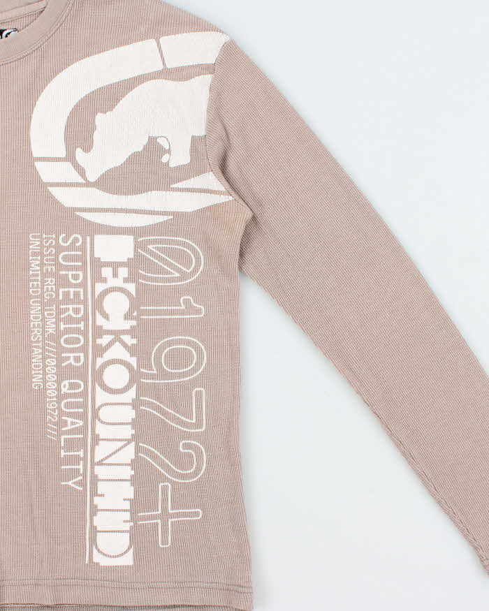 Vintage Y2K 00s Ecko UNTLD Logo Long Sleeve Waffle T-Shirt - M