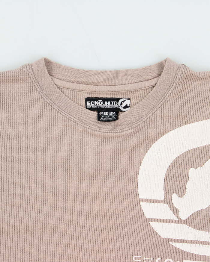 Vintage Y2K 00s Ecko UNTLD Logo Long Sleeve Waffle T-Shirt - M