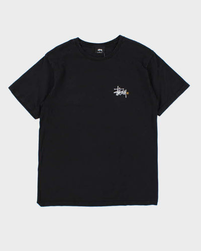 Vintage Stussy Cracked Print Black Short Sleeve T-Shirt - S