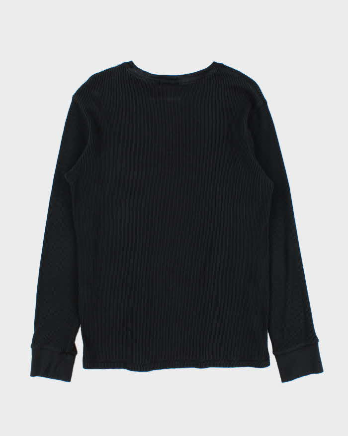 Vintage Polo Ralph Lauren Black Long Sleeve Waffle T-Shirt - L