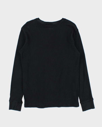 Vintage Polo Ralph Lauren Black Long Sleeve Waffle T-Shirt - L
