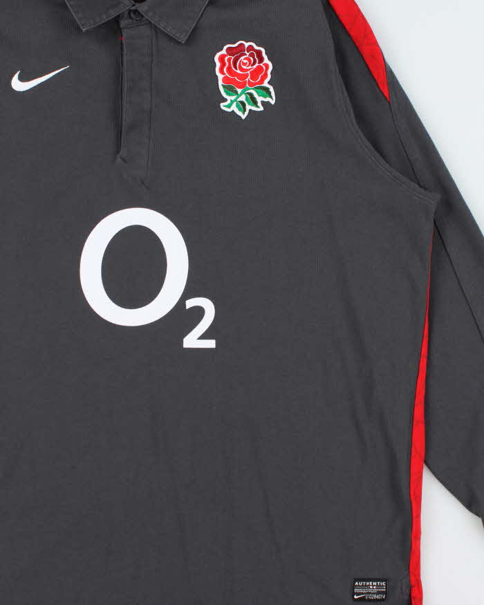 Vintage 2010 Nike England Away Long Sleeve Rugby Shirt - XL