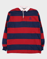 Vintage 1990s Barbarian Striped Heavyweight Cotton Long Sleeve Rugby Shirt - XXL