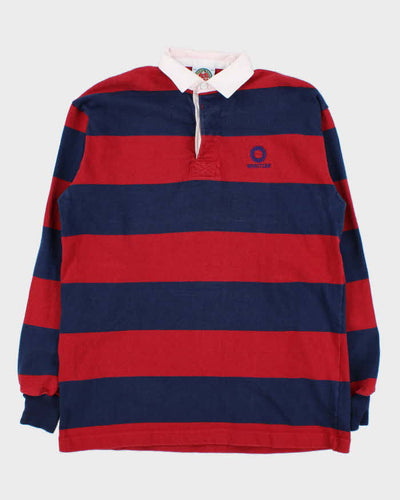 Vintage 1990s Barbarian Striped Heavyweight Cotton Long Sleeve Rugby Shirt - XXL