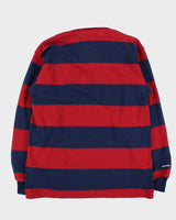 Vintage 1990s Barbarian Striped Heavyweight Cotton Long Sleeve Rugby Shirt - XXL