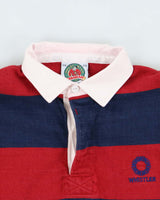 Vintage 1990s Barbarian Striped Heavyweight Cotton Long Sleeve Rugby Shirt - XXL