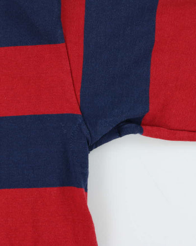 Vintage 1990s Barbarian Striped Heavyweight Cotton Long Sleeve Rugby Shirt - XXL