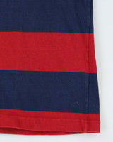 Vintage 1990s Barbarian Striped Heavyweight Cotton Long Sleeve Rugby Shirt - XXL