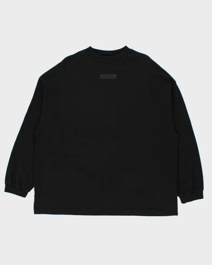 Essentials Fear Of God Black Oversized Long Sleeve T-Shirt - S