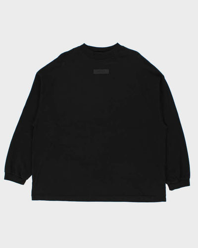 Essentials Fear Of God Black Oversized Long Sleeve T-Shirt - S
